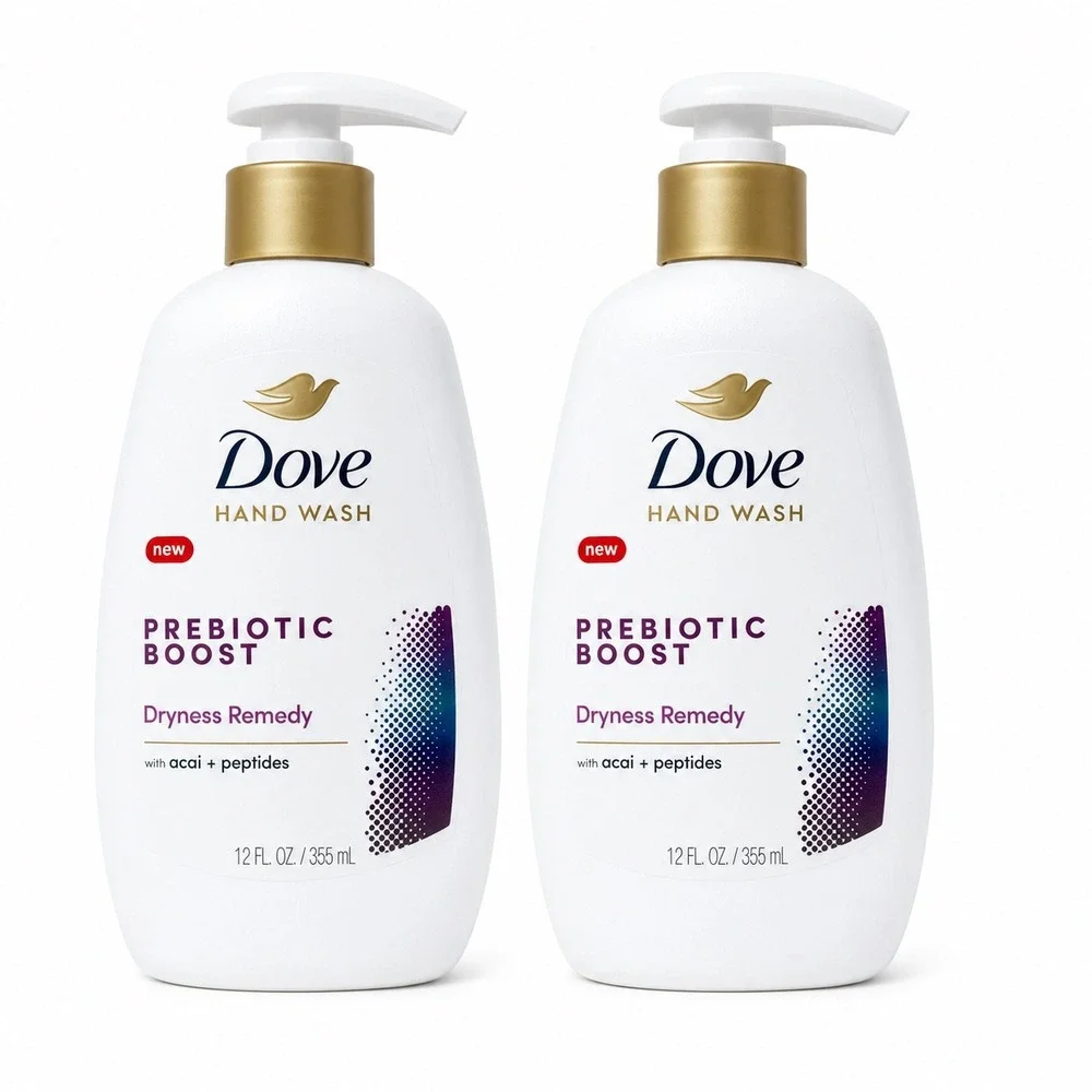 2pk Dove Prebiotic Boost Hand Wash Dryness Remedy Acai Peptides 12oz product